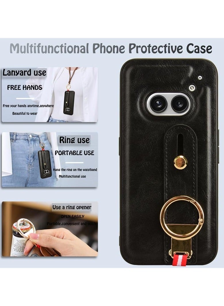 General Case Compatible with Nothing Phone Case 2a with Wristband, PU Leather Comfortable Feel Non-Slip Combination Phone Cover for Nothing Phone 2a  - Image 2