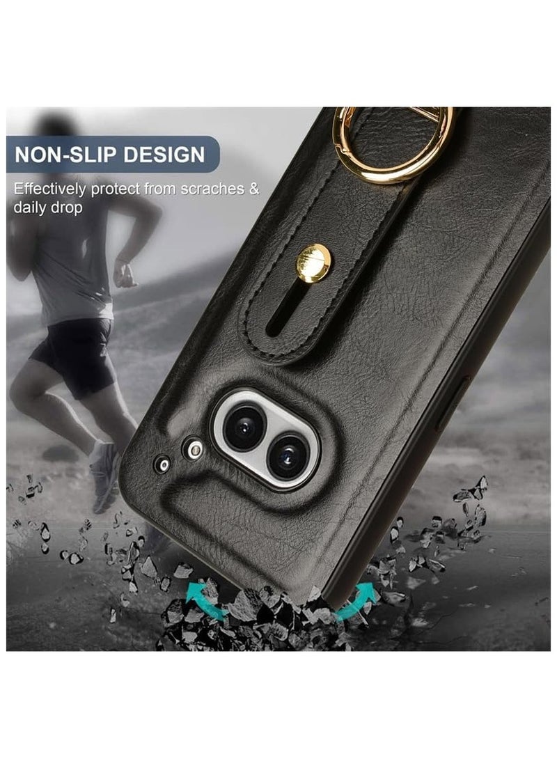 General Case Compatible with Nothing Phone Case 2a with Wristband, PU Leather Comfortable Feel Non-Slip Combination Phone Cover for Nothing Phone 2a  - Image 3