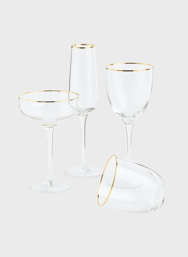 اتش اند ام Glass With Gold-Coloured Rim