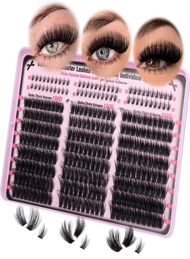 Goddvenus Lash Clusters Volume Cluster Eyelash Extensions D Curl Waterproof Individual Lashes 240pcs Fluffy Faux Mink Cluster Lashes and 60pcs Bottom Lashes for DIY Eyelash Extension - Image 1
