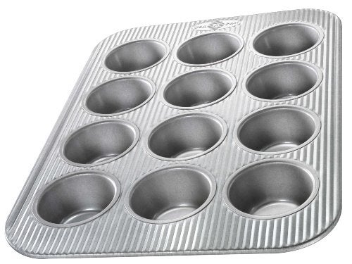 USA Pan صينية مافن من يو إس إيه بان، 12 تجويف، فولاذ مؤكسد - Image 1