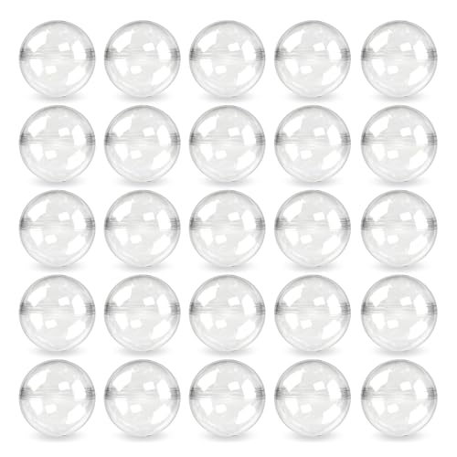 Entervending Capsule Vending Machine Round 50 pcs 11 inch 28mm Gumball Machine Capsules Bulk Clear Container Easter Basket Stuffers Birthday Gifts Pinata Stuffers DIY Craft Supplies Clear Capsules Empty - Image 1