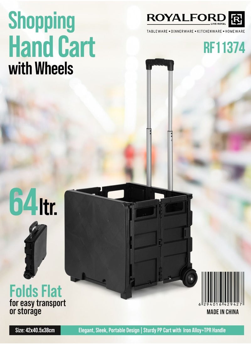 Royalford - Shopping Hand Cart with Wheel 64L - Image 1