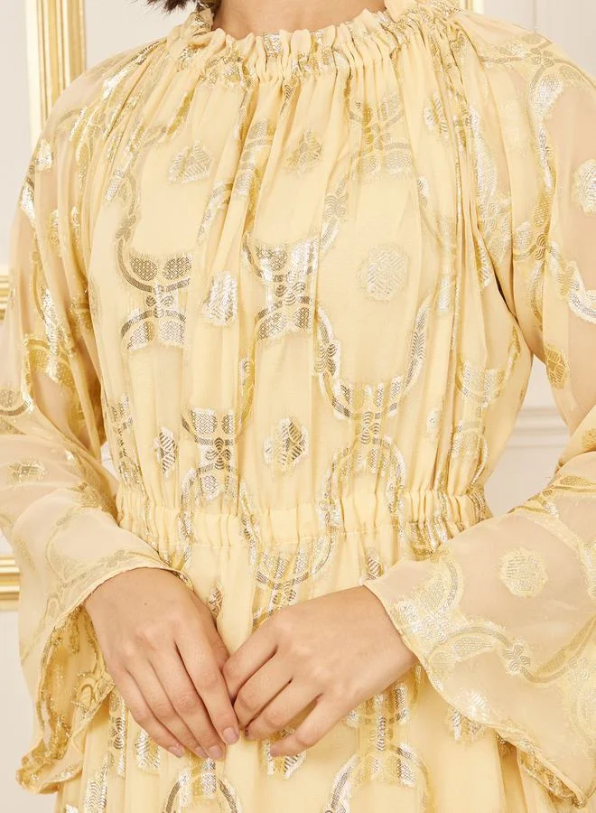 Styli Tiered Gold Dress