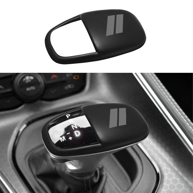 Gear Shift Knob Head Cover Trim for Dodge Charger Accessories 2015-2023 Challenger 2015-2023 2024 Durango 2016-2025 ABS Interior Shell Insert Decoration Protector Gear Shifter Cover (Matte Gray)