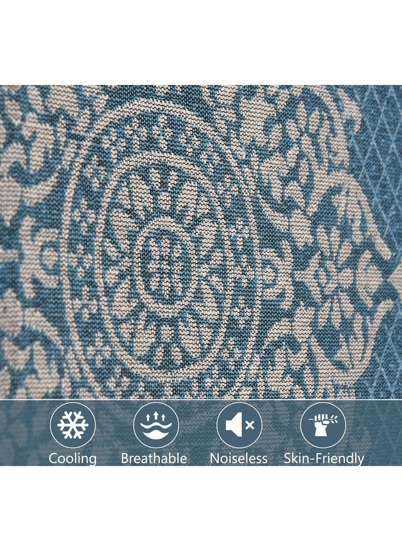 FRESH FROM LOOM Fresh From Loom Cotton 300 TC Reversible 1pc Double Bed Bedsheet with 2 Pillow Cover Aqua Blue_Double Bed  - Image 5
