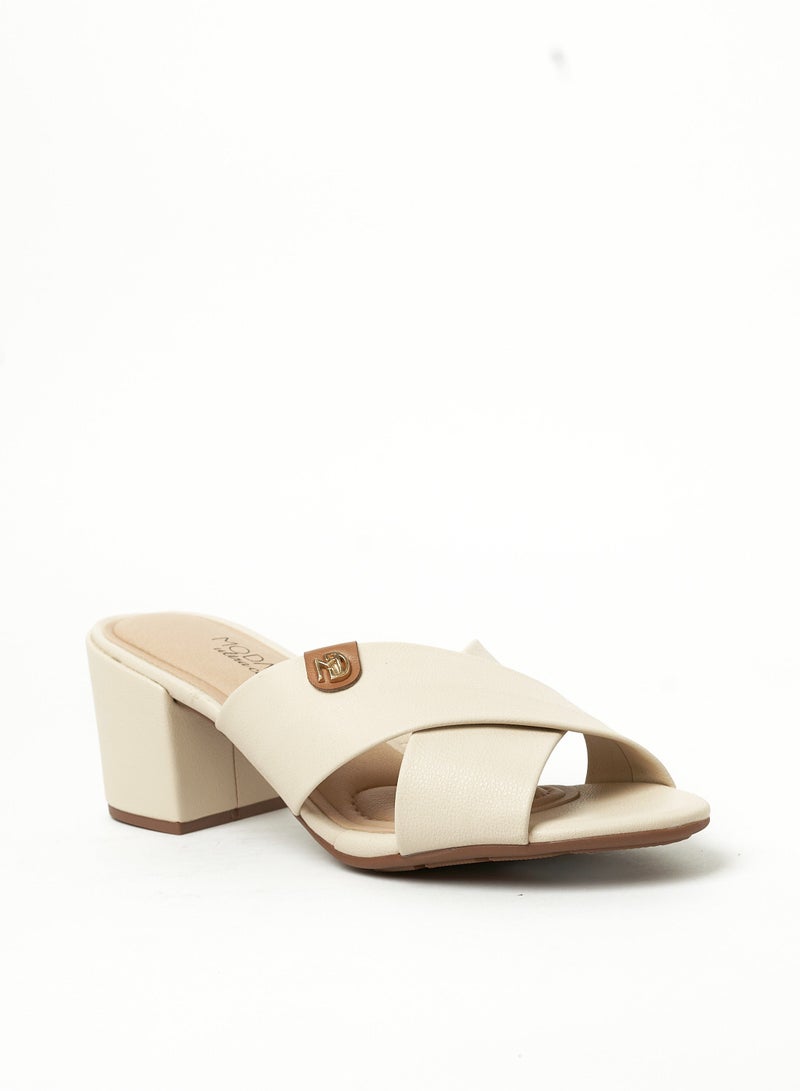MODARE Cross Strap Mid Heel Sandals - Image 2