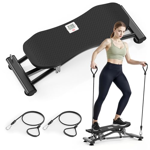 RYGEO Balance Board with Resistance Bands Versatile Rocking Stepper Wobble Board Featuring LCD Monitor 331 lbs HighCapacity Ski Twister Trainer for Full Body Exercise at Home - Image 1