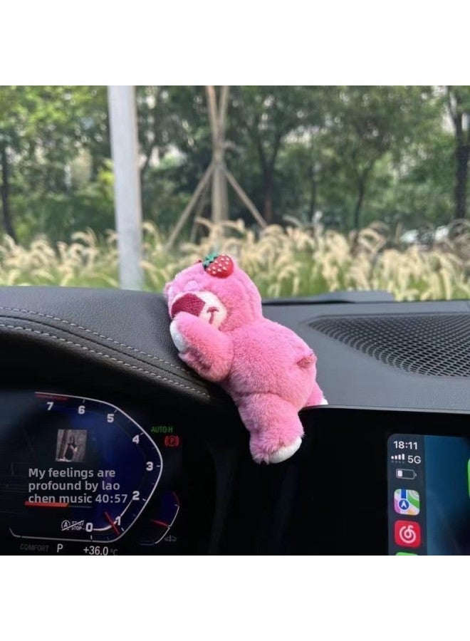 Sleeping Strawberry Bear Lying Bear Wholesale Boutique Doll Grab Machine Special Plush Doll Small Doll Bag Small Pendant 