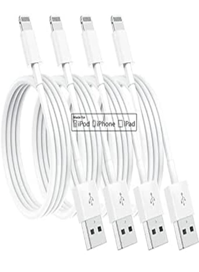 Susnwere - 4 Pack [Apple MFi Certified] Apple Charging Cables 3ft, iPhone Chargers Lightning Cable 3 Foot, Fast iPhone Charging Cord for iPhone 14/14Pro/13/13Pro/12/11/11Pro/11Max/ X/XS/XR/XS Max/8, ipad(White) - Image 1