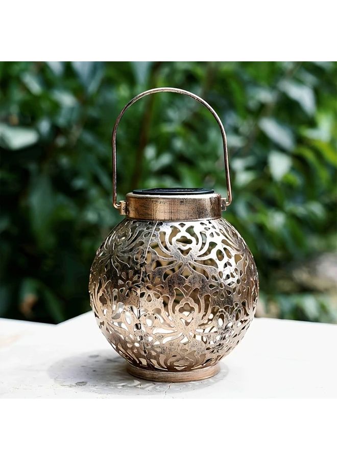Solar Peony Metal Lantern Outdoor Hanging Lamp with Floral Patterns Garden Courtyard Decoration - Image 5