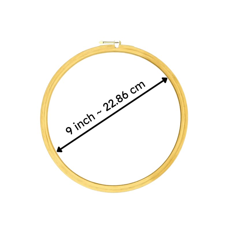 ADW CRAFT'S 9 INCH Embroidery Wooden Hoop(5 PLY, Pack of 3),Wooden Hoop Ring for Embroidery Kit,Wooden Embroidery Hoop Ring Frame,Wooden Frames for Craft Hoop Frame,Mini Wooden Hoop,Hand Embroidery Frame Wooden  - Image 2