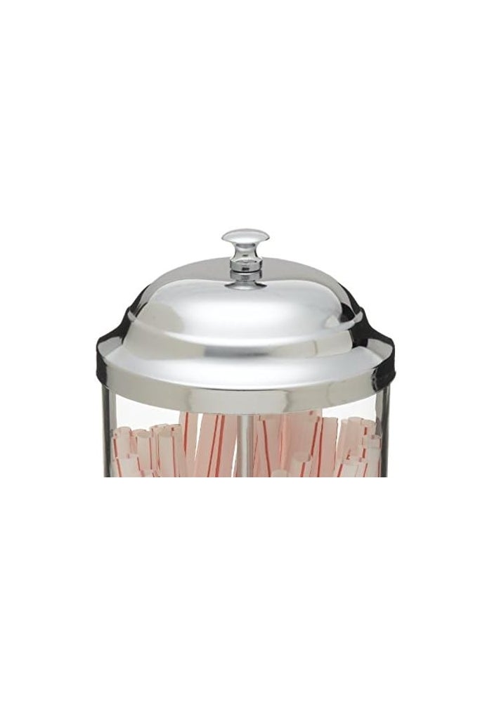Prodyne Clear Acrylic Straw Dispenser with Chromed Steel Lid - Image 4