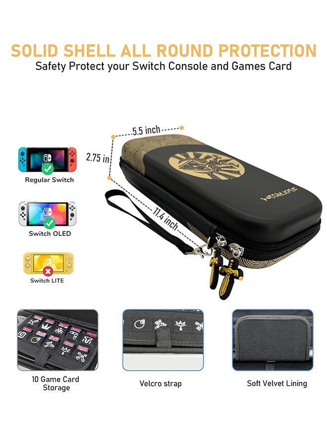 general Switch Storage Case, Switch Carry Case for Switch/ Switch OLED, Zelda Tears of the Kingdom Switch Accessories Hard Case Storage 10 game Card, Portable Travel Case for Nintendo Switch Console - Image 4