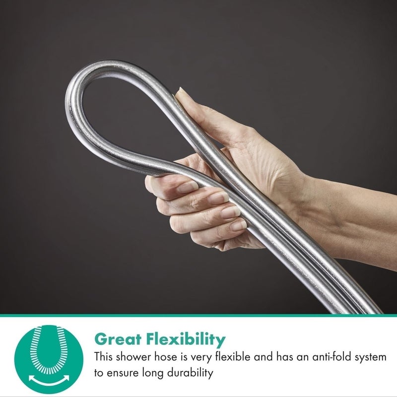 LAMAY Replacement hand shower hose, luxurious modern chrome-plated shower hose - Image 2