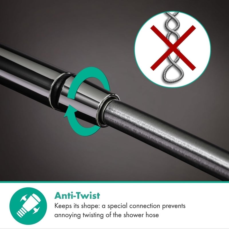 LAMAY Replacement hand shower hose, luxurious modern chrome-plated shower hose - Image 3