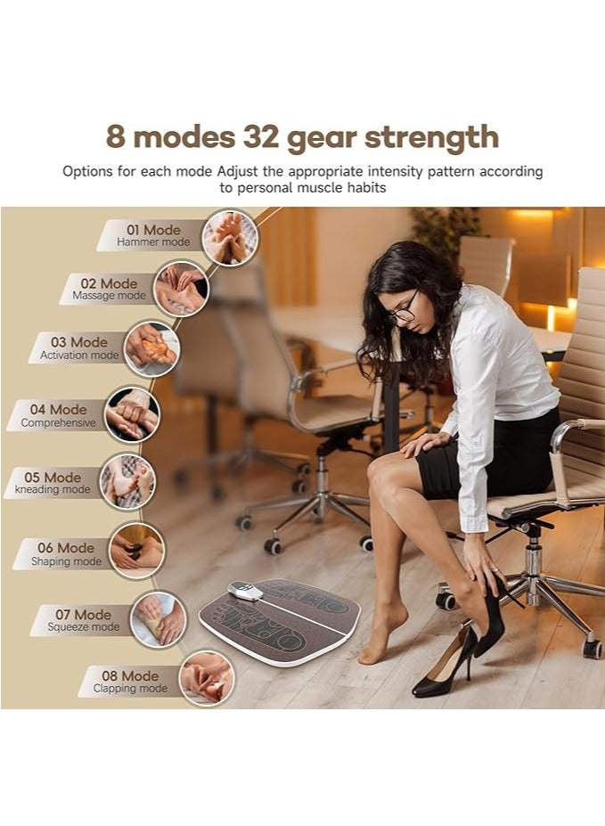 general Neuropathy Foot Massage Cushion, EMS Blood Circulation u0026 Pain Relief Foot Massager, Foldable Foot u0026 Calf Massager with 8 Modes and 32 Intensity Levels for Muscle Relaxation - Image 4
