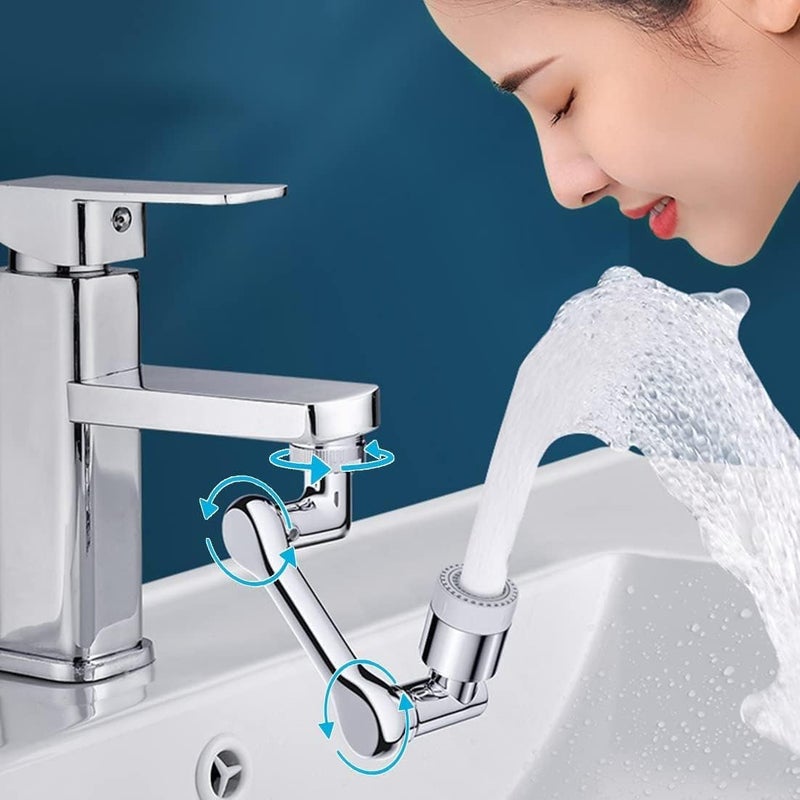 CLENEA 1080° Rotating Faucet Aerator Universal Splash Filter Faucet 1080 Degree Big Angle Swivel Faucet Extender Aerator Kitchen Tap Extend Bathroom Sink Gargle Face Wash Faucets Bubbler - Image 1