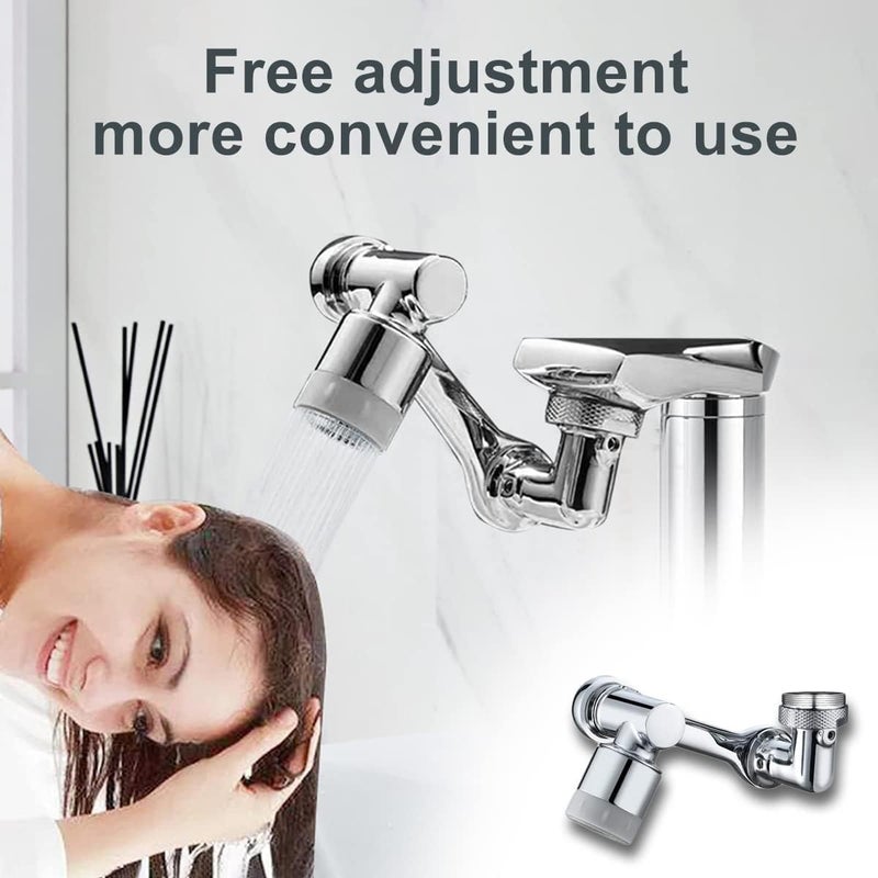 CLENEA 1080° Rotating Faucet Aerator Universal Splash Filter Faucet 1080 Degree Big Angle Swivel Faucet Extender Aerator Kitchen Tap Extend Bathroom Sink Gargle Face Wash Faucets Bubbler - Image 4
