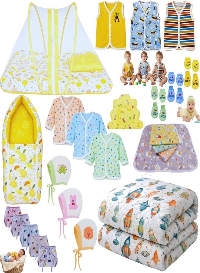 Toddylon Newborn Baby Essentials Kit 28 Items Combo Set for 0-6 Months | Baby Products Maternity Delivery Bag Kit (Yellow) - Image 1