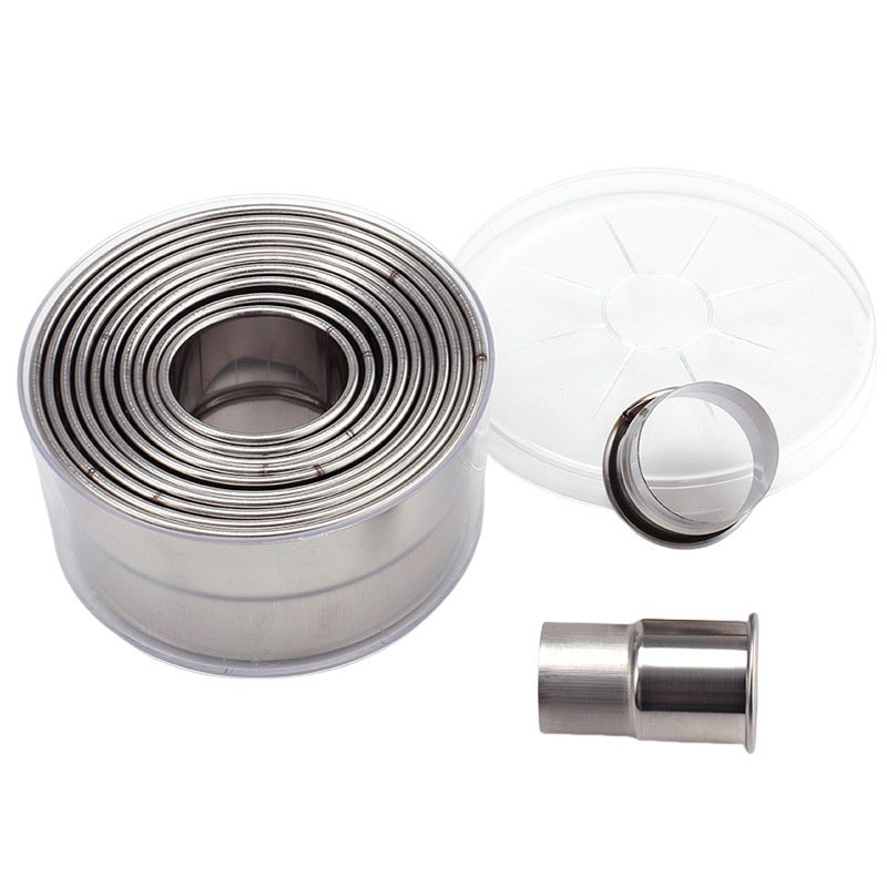 Steel cut dumpling skin, egg tart skin cutting mold, biscuit mold (12 round light level cutting mold) - Image 1