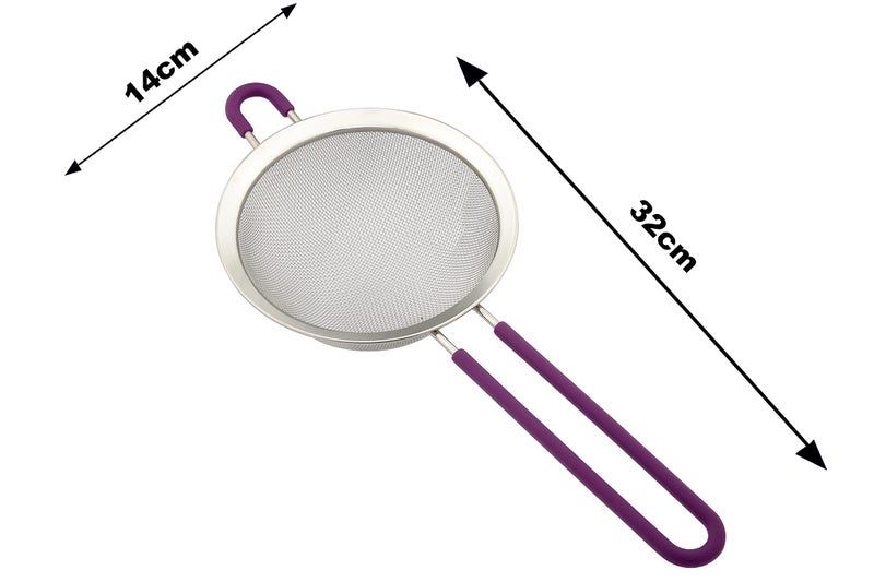 Petals 14cm Juice and Soup Strainer, Purple Colour - Image 2