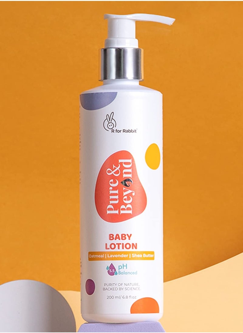 R for Rabbit R for Rabbit Baby Lotion 200ml Pure and Beyond Body Moisturizing Lotion Ph 5.5 Suits New born Sensitive Skin Mild and Gentle with Oatmeal and Shea butter  - Image 1
