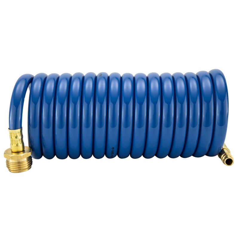 RecPro RV Exterior Shower Hose | 15' Blue Coiled Hose | Optional Flexible Quick Connect Sprayer | UV Resistant (No Sprayer) - Image 5