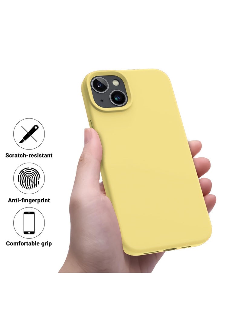 Generic - Shockproof Designed for iPhone 12 Mini Case, Liquid Silicone Phone Case with [Soft Anti-Scratch Microfiber Lining] Drop Protection 5.4 inch Slim Thin Cover, Yellow - Image 1