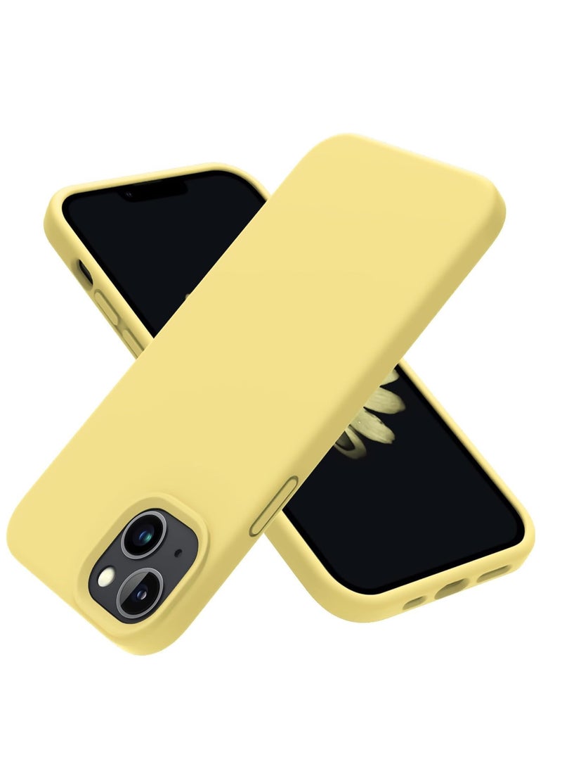 Generic - Shockproof Designed for iPhone 12 Mini Case, Liquid Silicone Phone Case with [Soft Anti-Scratch Microfiber Lining] Drop Protection 5.4 inch Slim Thin Cover, Yellow - Image 1