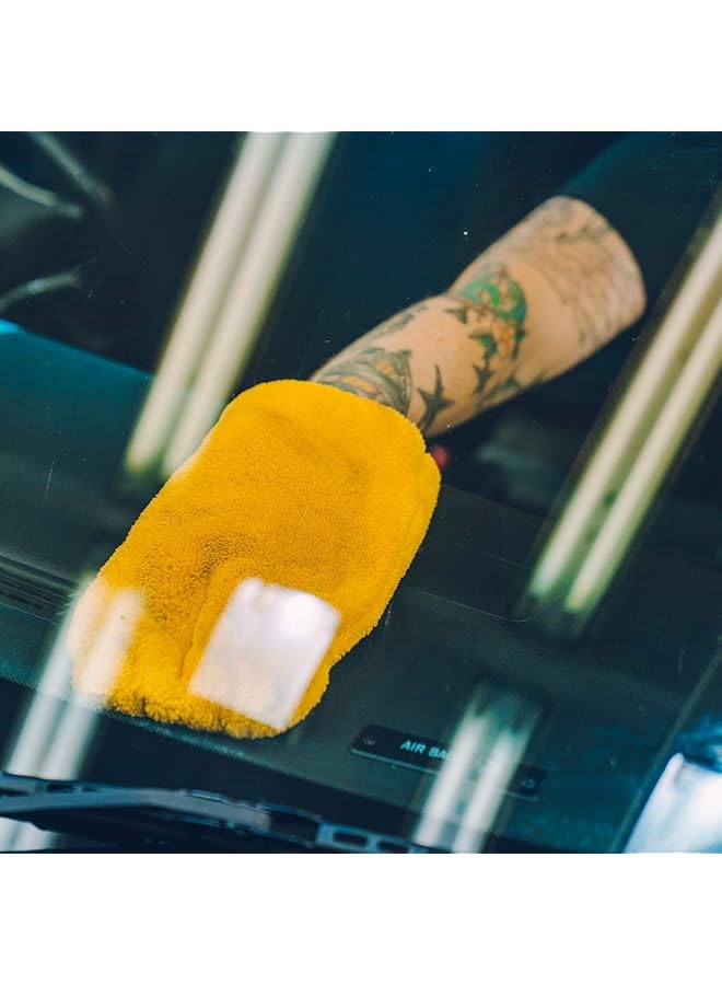 Meguiar's X1804Eu Microfibre Detailing Car Cleaning Mitt, Yellow - Image 5