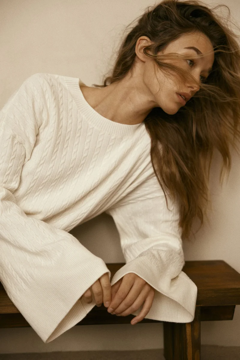 اتش اند ام فستان محبوك بنمط الحبال