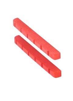 Thoraya 2Pcs Electric Guitar Nut Bone 6 String Pre Slotted Guitar Nut Replacement for Strat Red  - Image 4