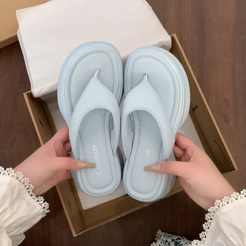 Women's Platform Flip Flop Slippers 2026, Thick Sole, Summer Outdoor, Fairy Style - Image 3