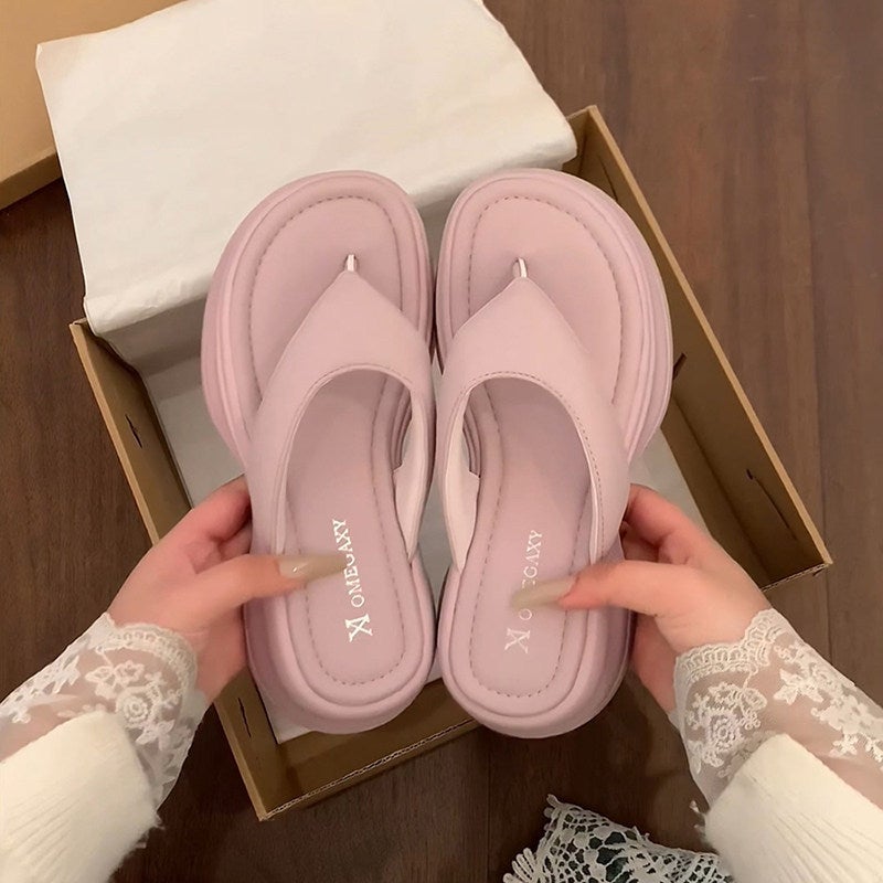 Women's Platform Flip Flop Slippers 2026, Thick Sole, Summer Outdoor, Fairy Style - Image 1