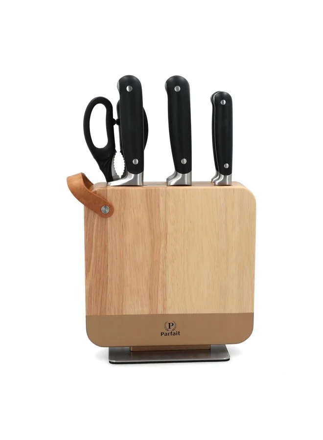 PARFAIT High Quality Kitchen Knife Set with Wooden Stand Multicolour 36.6 x 11.2 x 27 cm 275W65702R