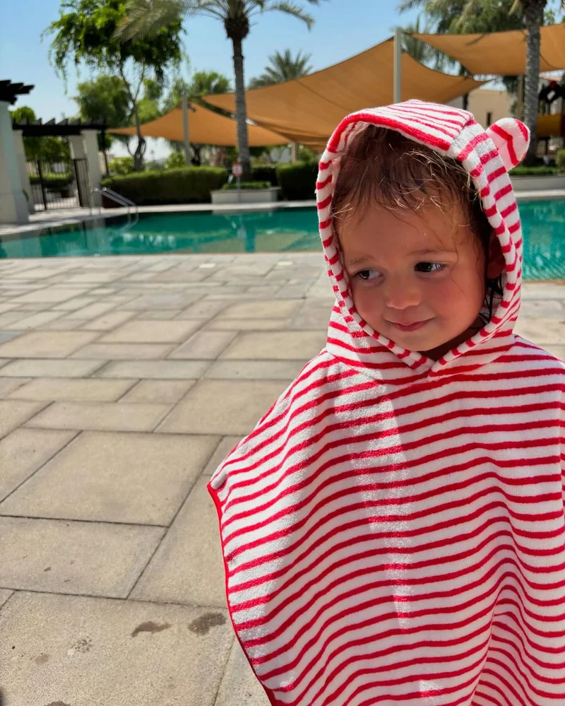 myko kids Red Mykonos Beach Poncho