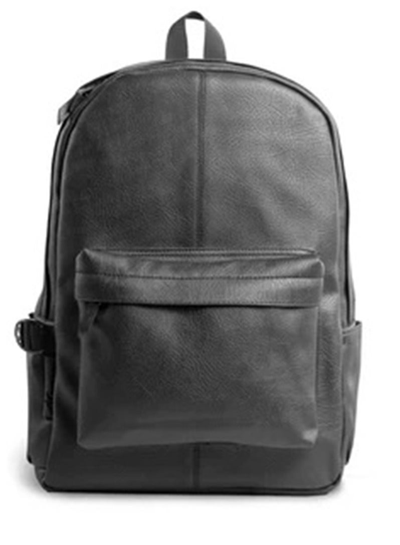 Versatile luxury leather backpack - Black - Image 1