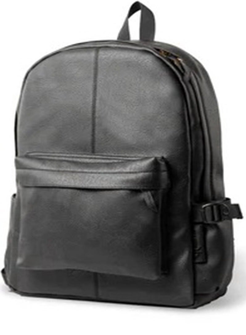 Versatile luxury leather backpack - Black - Image 2