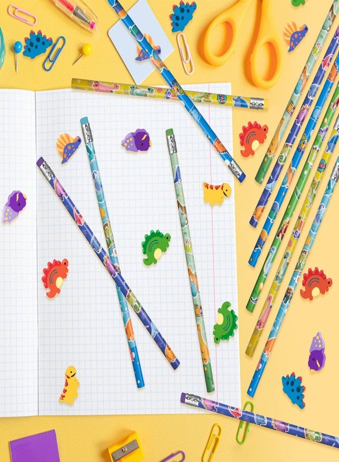 InkShine Dinosaur Party Favors Dinosaurs Pencils Erasers 72Pcs Cartoon Wooden Pencils Erasers for Birthday Party Favors Reward School Supplies Parties Bag Fillers Christmas Gift(Dinosaur) - Image 4
