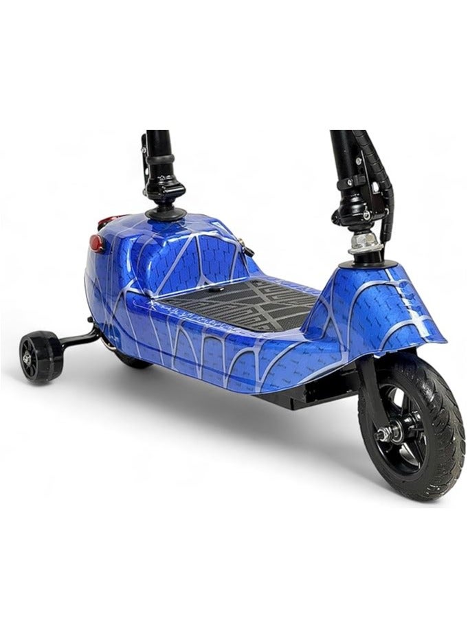 البدر سكوتر دفع كهربائي من البدر مع مقعد وقاعدة مضيئة، سكوتر كهربائي قابل للطي للاطفال، سعة بطارية 24 فولت، عجلة سكوتر مضيئة ومقعد قابل للتعديل، سعة تحميل تصل الى 70 كجم، (ازرق) - Image 4