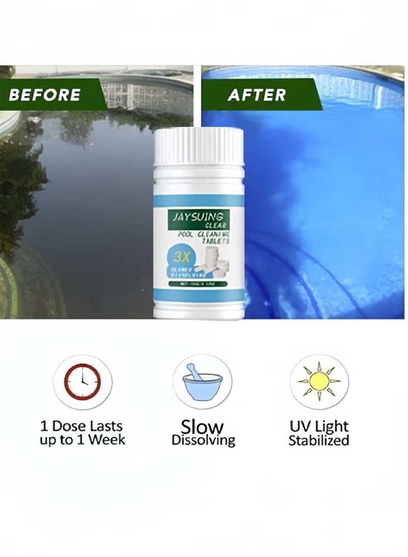 Jaysuing Swimming pool Cleaning Float With 200g Purifier Tablets , Multifunction Chlorinating Tablets and Large Floating Chlorinator, Long Lasting Stabilized Swimming Pool effervescent tablet for Swimming Pools, Hot Tubs - Image 3