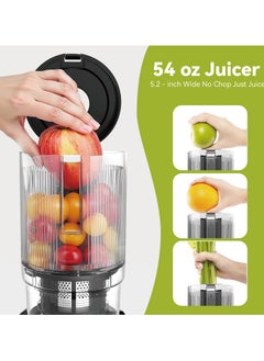 Dxmocos DXMOCOS Slow Juicer, Cold Press Masticating Juicer for Fruits & Vegetables, High Juice Yield, Quiet Motor, Easy to Clean, with Pulp Separation & Juice Cup, Ideal for Healthy Homemade Drinks  - Image 2