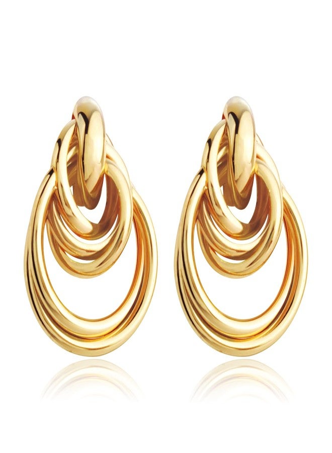 YANCHUN Trendy Chunky Knot Earrings for Women 14K Gold Layered Large Statement Earrings Lightweight Gold Jewelry Birthday Gifts 2025 - Image 1