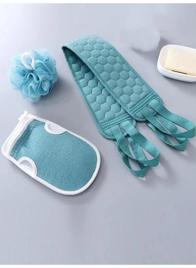 3pcs Body Scrub Tools Bath Sponge Bath Loofah Back Cleaner Exfoliating Gloves - Image 2