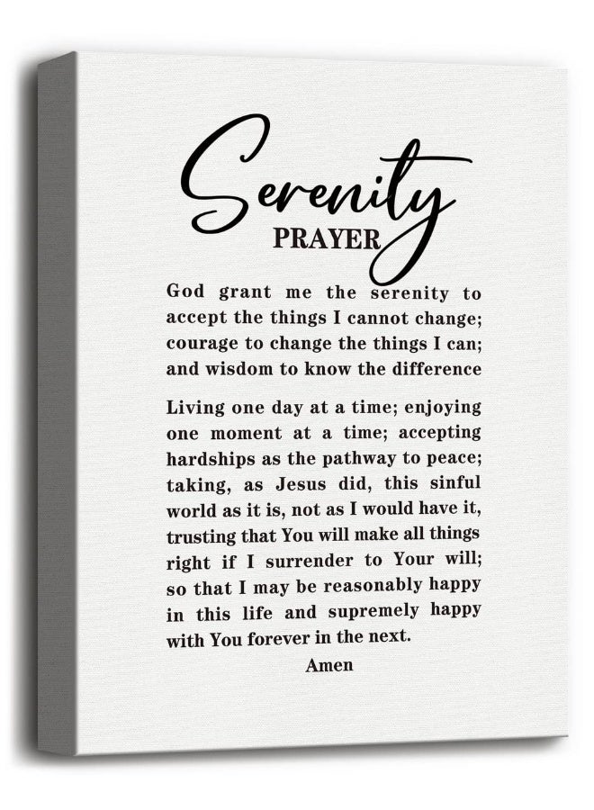 WKYAER The Serenity Prayer Canvas Wall Art Decor, Christian Canvas Prints Poster Wall Art, God Grant Me The Serenity To Accept The Things I Cannot Change, Christian Family Religious Home Decor Saying 12x15 - Image 1