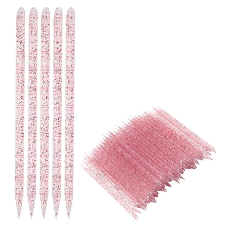 100pcs Disposable Nail Cuticle Pusher Double End Cuticle Manicure Pedicure SticksRose Red - Image 5