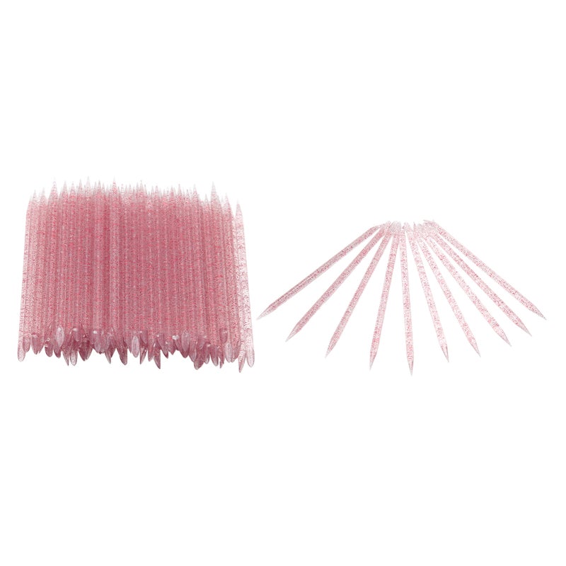 100pcs Disposable Nail Cuticle Pusher Double End Cuticle Manicure Pedicure SticksRose Red - Image 2