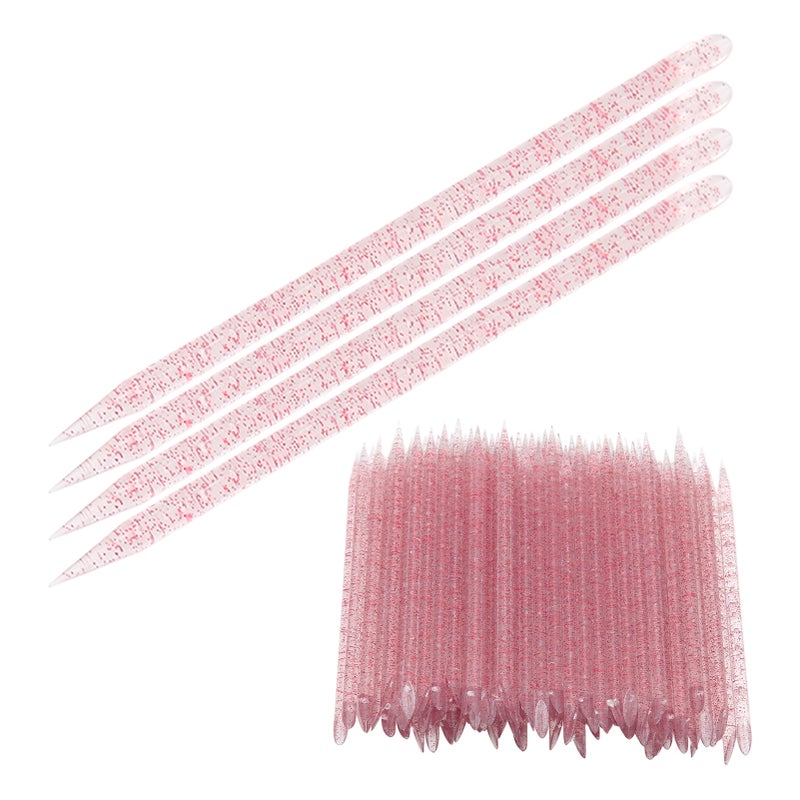 100pcs Disposable Nail Cuticle Pusher Double End Cuticle Manicure Pedicure SticksRose Red - Image 3