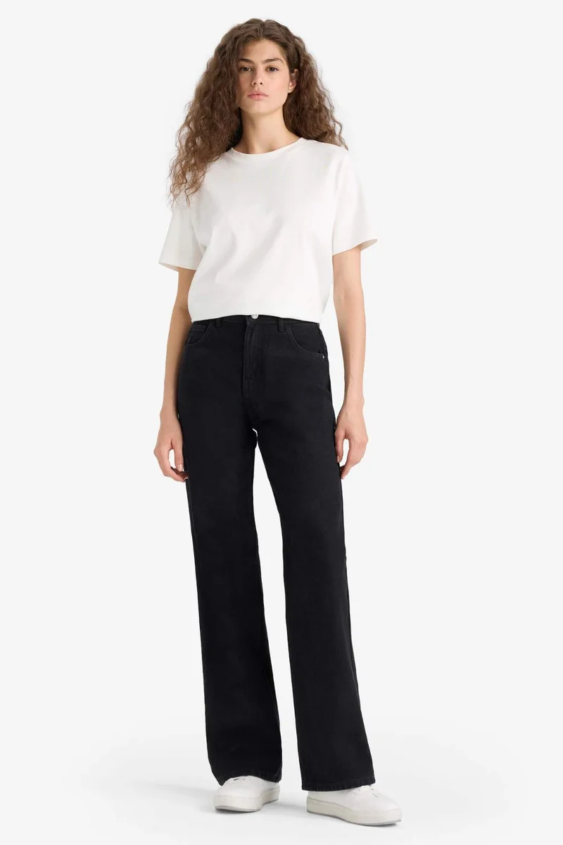 ديفاكتو 90's Wide Leg High Waist Long Jeans